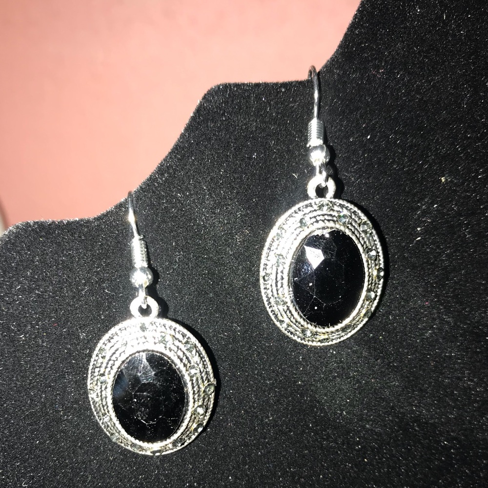 Black and silver earrings